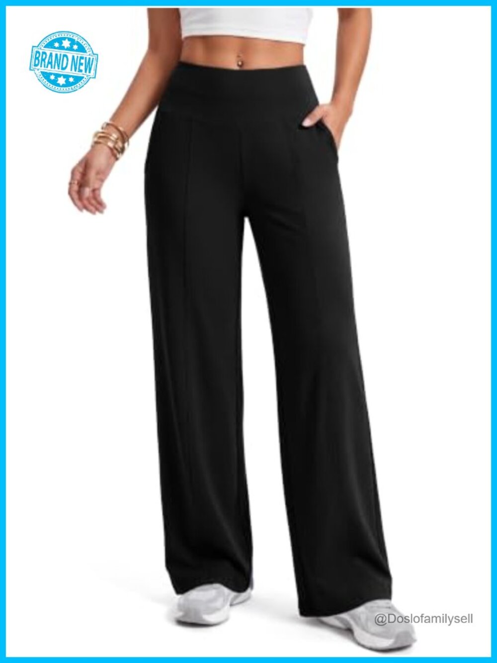 Wide Leg Pants Women Casual High Waisted Palazzo Trousers